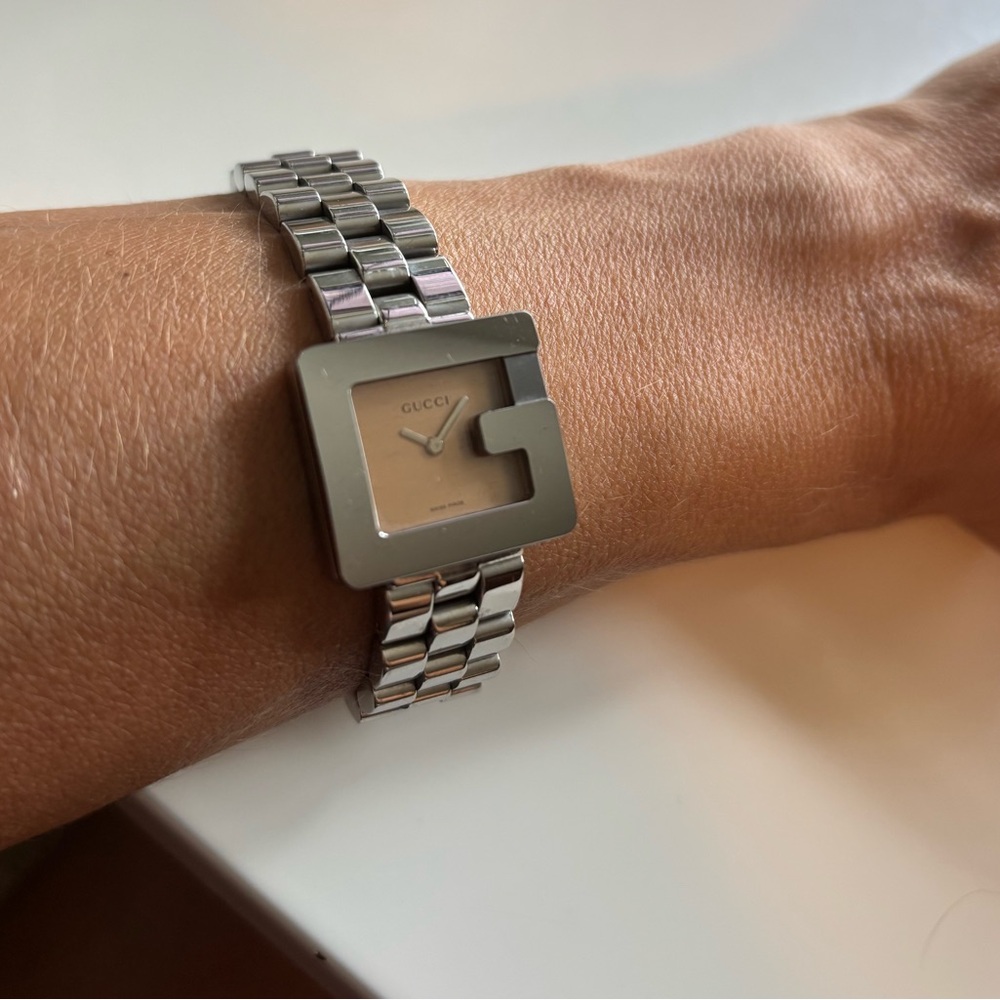 Gucci Metallic Square Face Watch